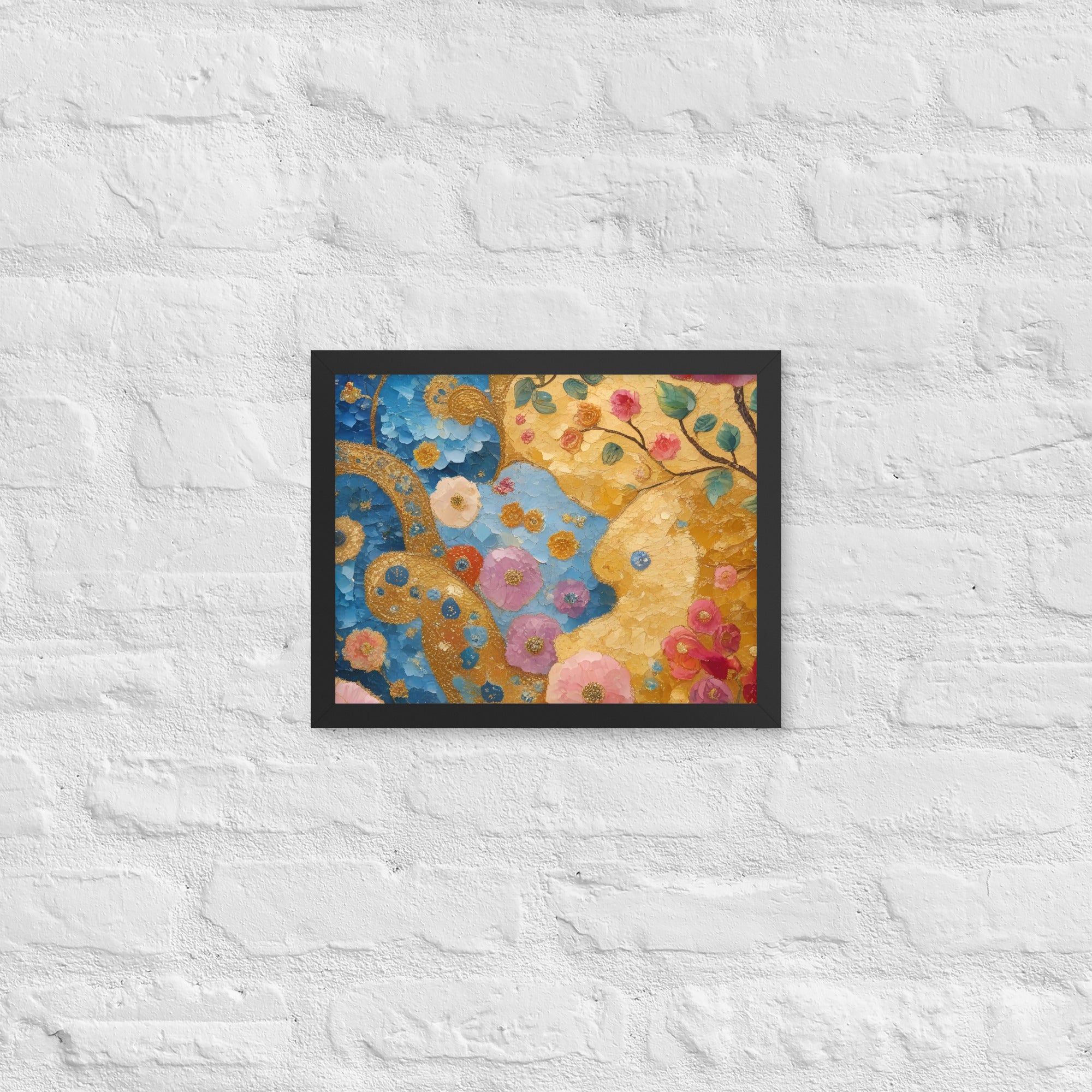 Klimt Inspired Abstract Golden Swirls Framed Poster - Captivating Klimt Inspired Abstract Art - Rosetta Creative Boutique